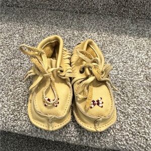 Infant Leather Beaded Moccasins Size 4